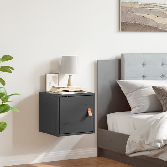 vidaXL Wall Cabinet Grey 31.5x30x30 cm Solid Wood Pine