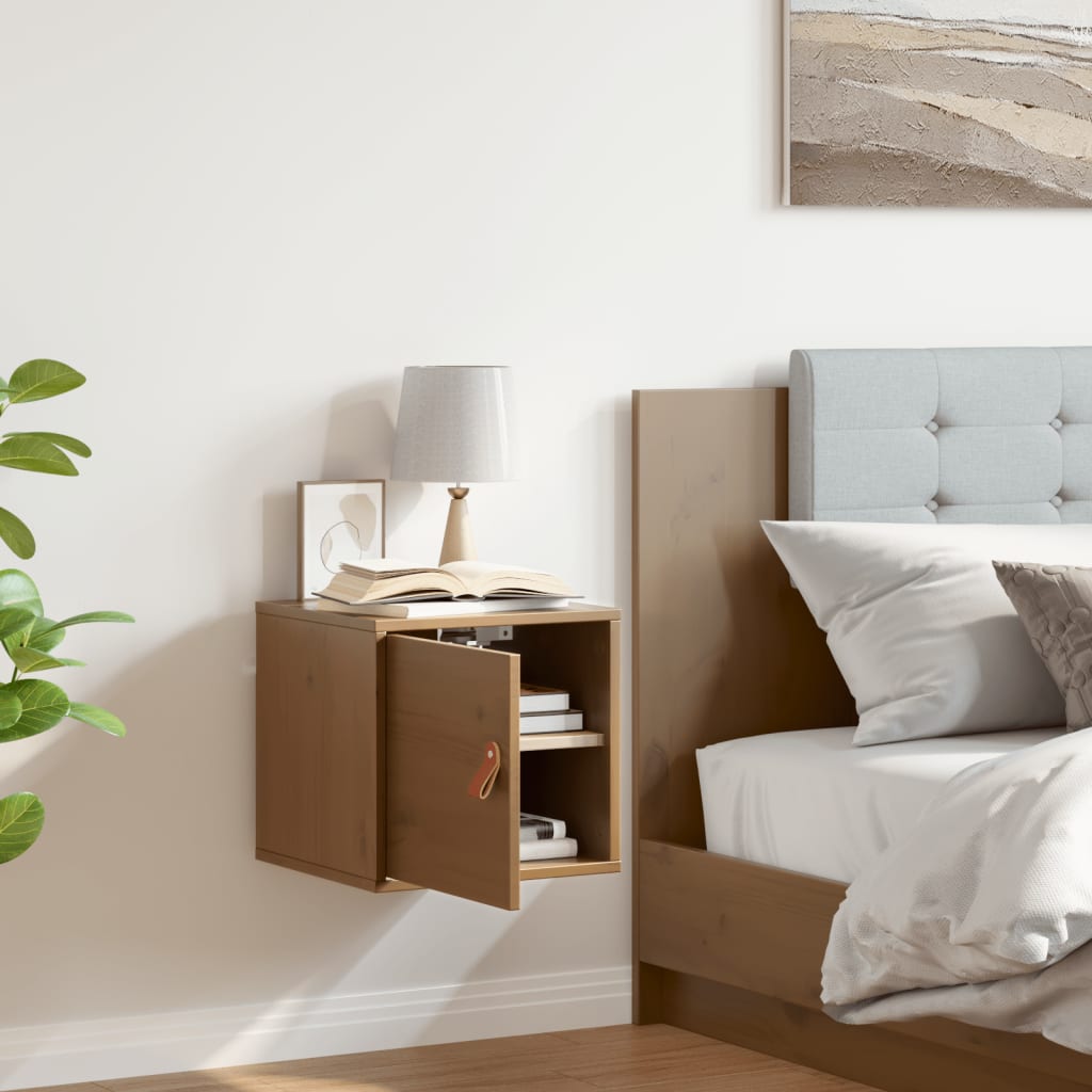 vidaXL Wall Cabinet Honey Brown 31.5x30x30 cm Solid Wood Pine