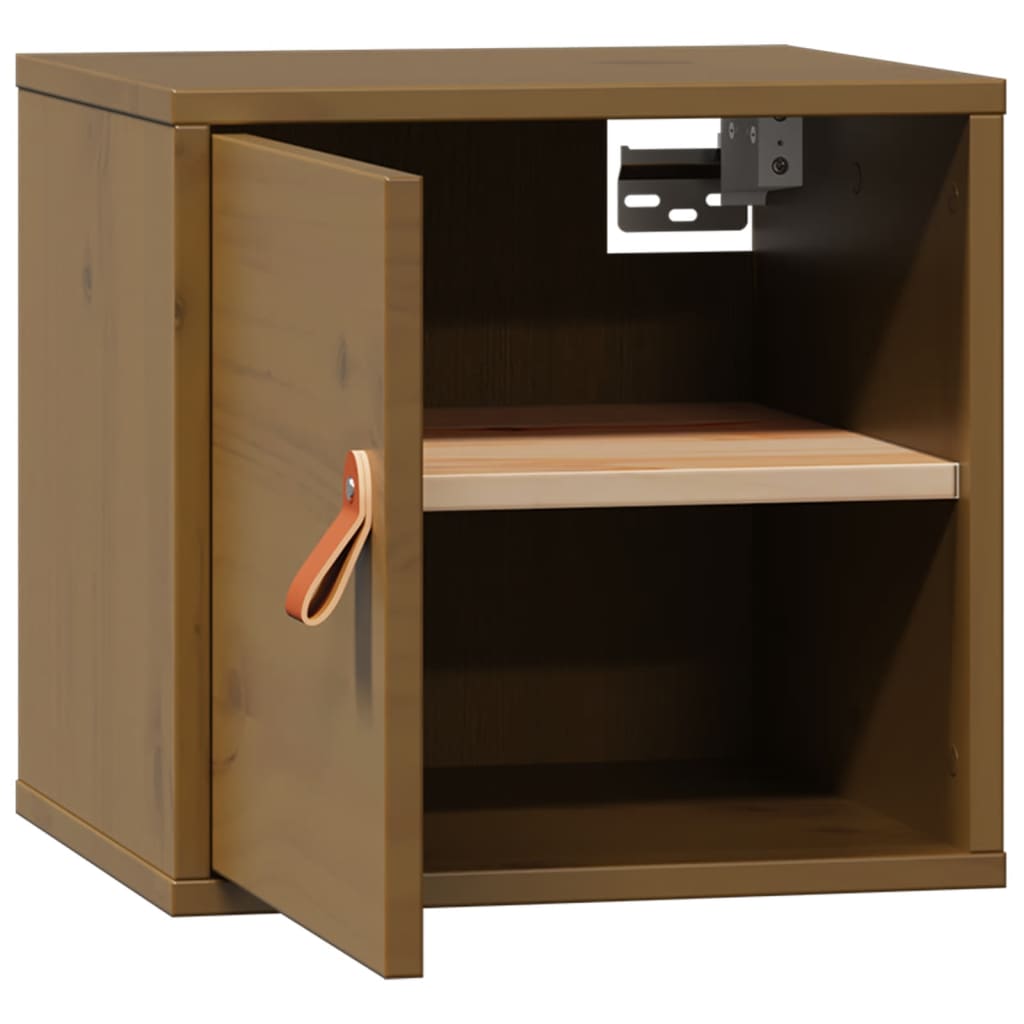 vidaXL Wall Cabinet Honey Brown 31.5x30x30 cm Solid Wood Pine