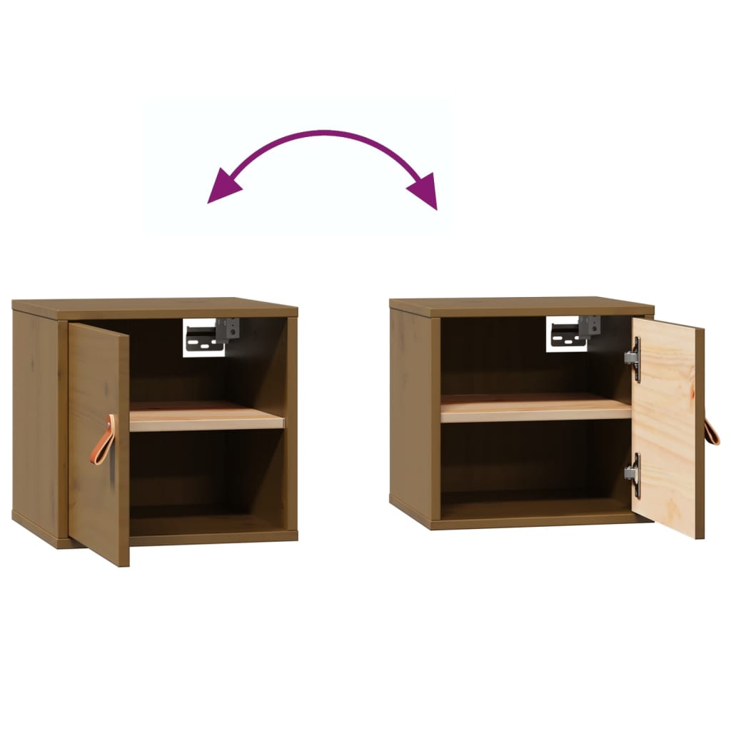 vidaXL Wall Cabinet Honey Brown 31.5x30x30 cm Solid Wood Pine