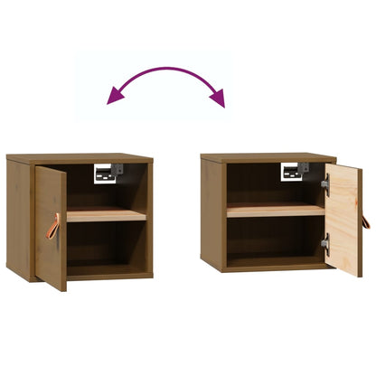 vidaXL Wall Cabinet Honey Brown 31.5x30x30 cm Solid Wood Pine