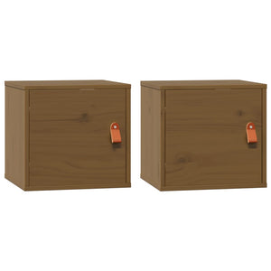 vidaXL Wall Cabinets 2 pcs Honey Brown 31.5x30x30 cm Solid Wood Pine