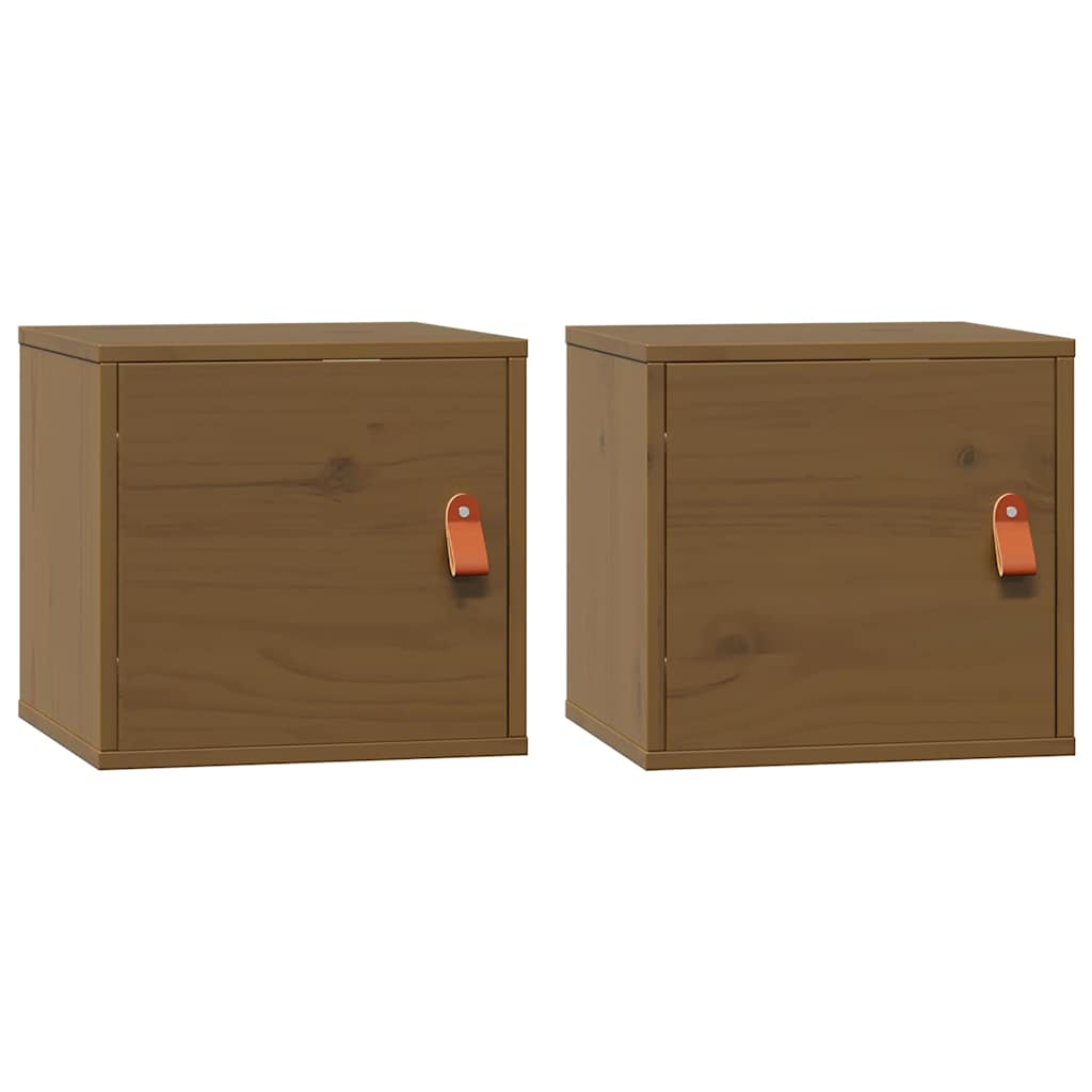 vidaXL Wall Cabinets 2 pcs Honey Brown 31,5x30x30 cm Solid Wood Pine