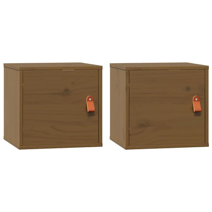 vidaXL Wall Cabinets 2 pcs Honey Brown 31,5x30x30 cm Solid Wood Pine