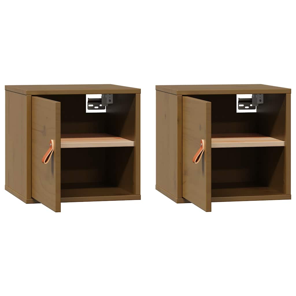 vidaXL Wall Cabinets 2 pcs Honey Brown 31,5x30x30 cm Solid Wood Pine