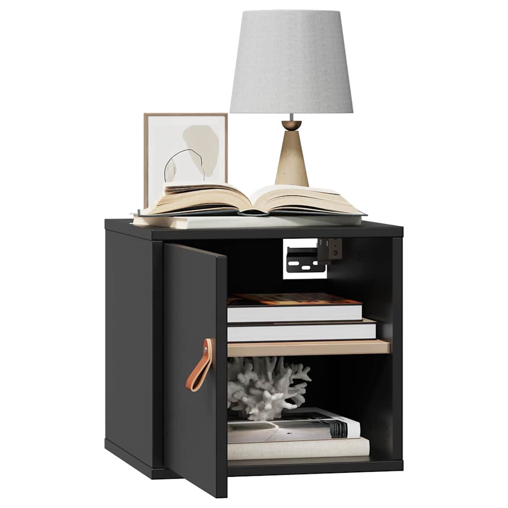 vidaXL Wall Cabinets 2 pcs Black 31,5x30x30 cm Solid Wood Pine