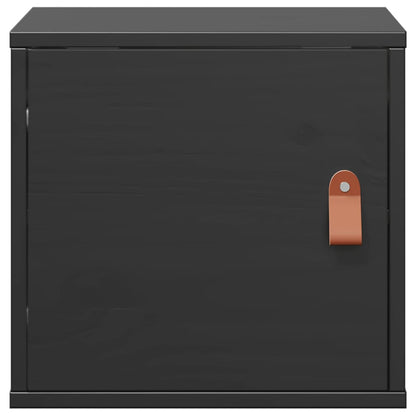vidaXL Wall Cabinets 2 pcs Black 31.5x30x30 cm Solid Wood Pine
