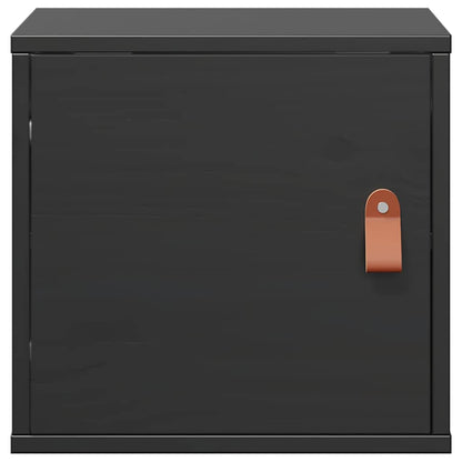 vidaXL Wall Cabinets 2 pcs Black 31,5x30x30 cm Solid Wood Pine