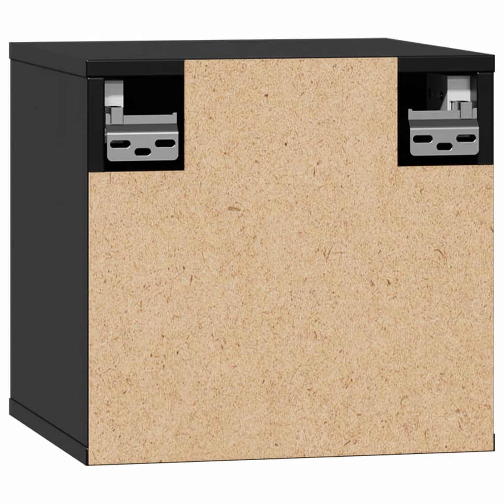 vidaXL Wall Cabinets 2 pcs Black 31.5x30x30 cm Solid Wood Pine