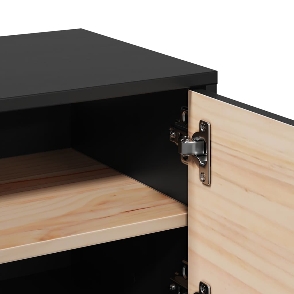 vidaXL Wall Cabinets 2 pcs Black 31.5x30x30 cm Solid Wood Pine