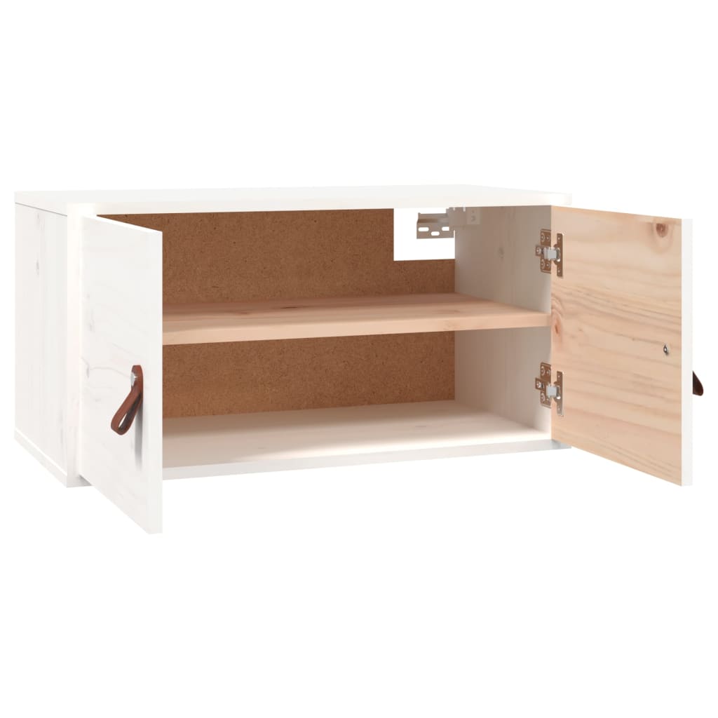 vidaXL Wall Cabinet White 60x30x30 cm Solid Wood Pine