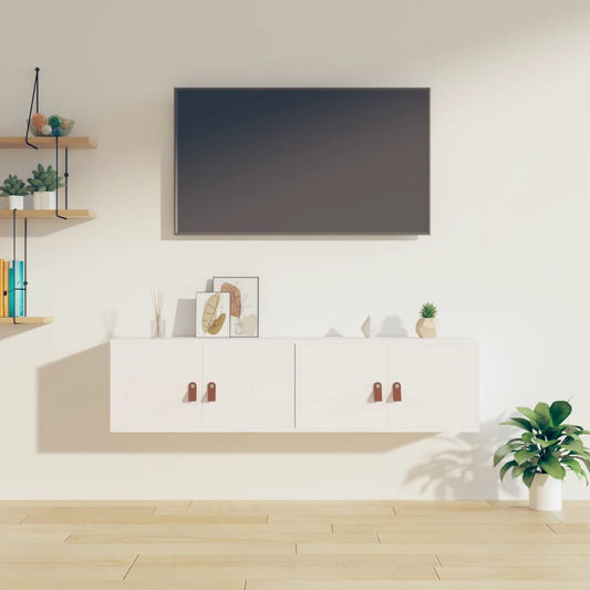 vidaXL Wall Cabinets 2 pcs White 60x30x30 cm Solid Wood Pine