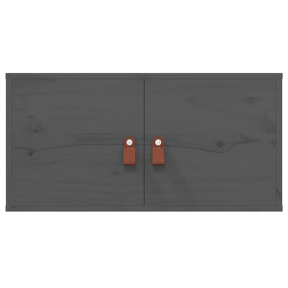 vidaXL Wall Cabinets 2 pcs Grey 60x30x30 cm Solid Wood Pine