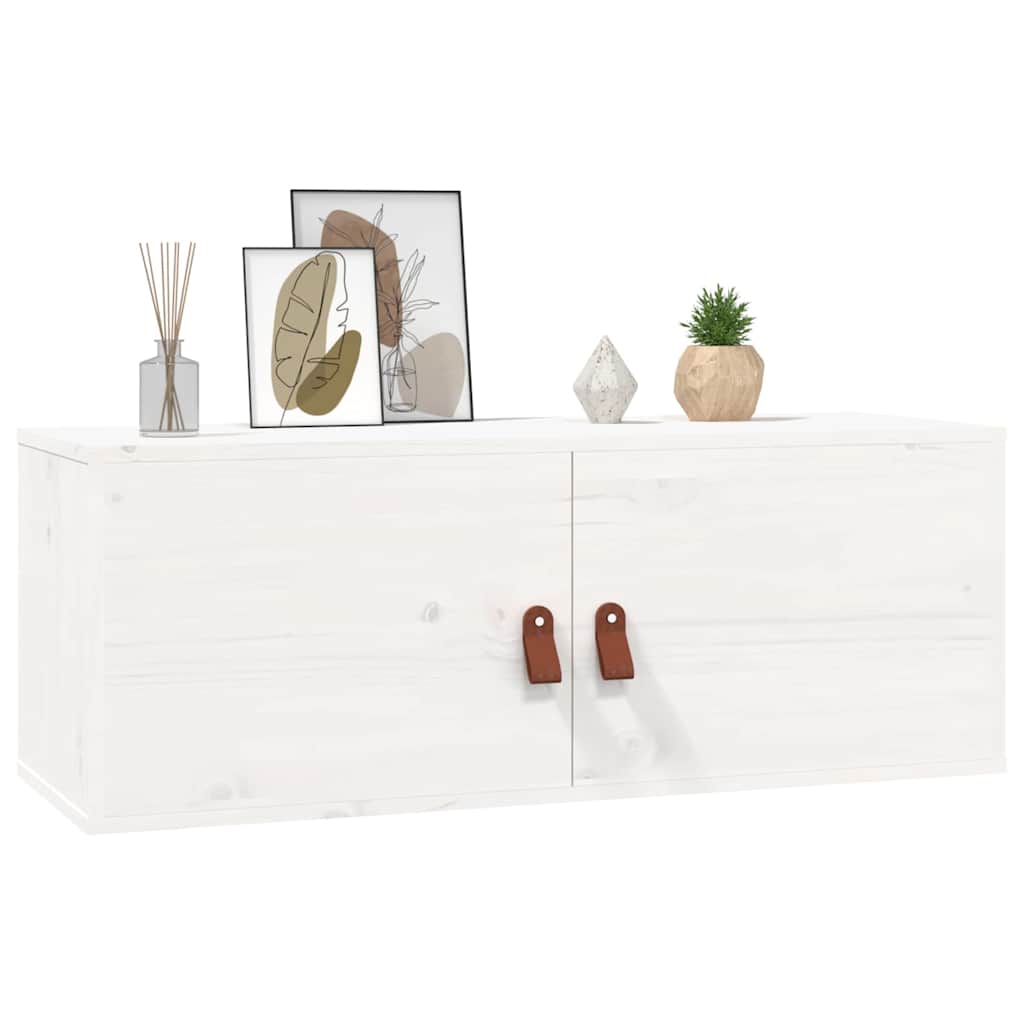vidaXL Wall Cabinet White 80x30x30 cm Solid Wood Pine