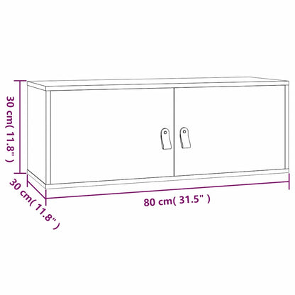 vidaXL Wall Cabinet White 80x30x30 cm Solid Wood Pine