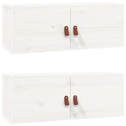 vidaXL Wall Cabinets 2 pcs White 80x30x30 cm Solid Wood Pine