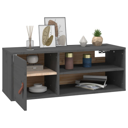 vidaXL Wall Cabinets 2 pcs Grey 80x30x30 cm Solid Wood Pine