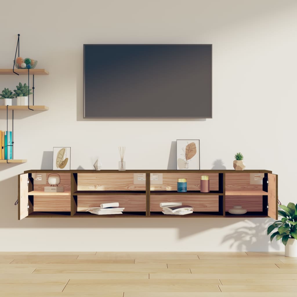 vidaXL Wall Cabinets 2 pcs Honey Brown 80x30x30 cm Solid Wood Pine
