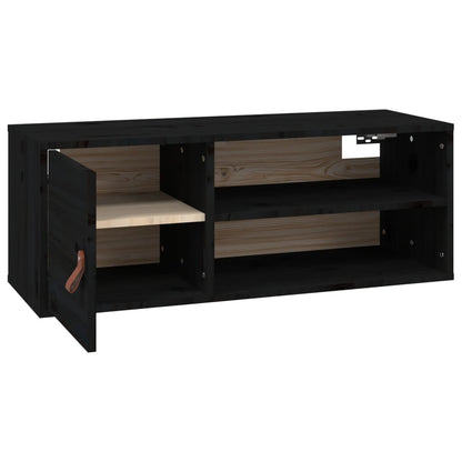 vidaXL Wall Cabinets 2 pcs Black 80x30x30 cm Solid Wood Pine