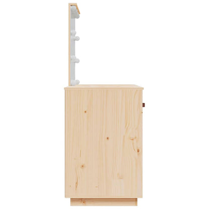 vidaXL Dressing Table with LED 95x50x133,5 cm Solid Wood Pine