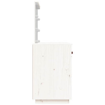 vidaXL Dressing Table with LED White 95x50x133.5 cm Solid Wood Pine