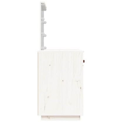 vidaXL Dressing Table with LED White 95x50x133,5 cm Solid Wood Pine