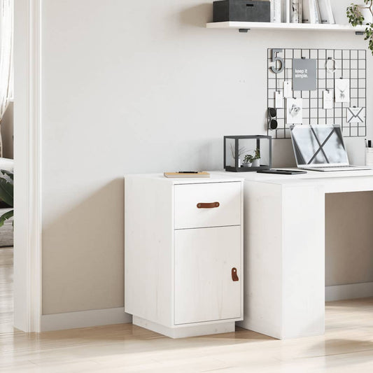 vidaXL Desk Cabinet White 40x50x75 cm Solid Wood Pine