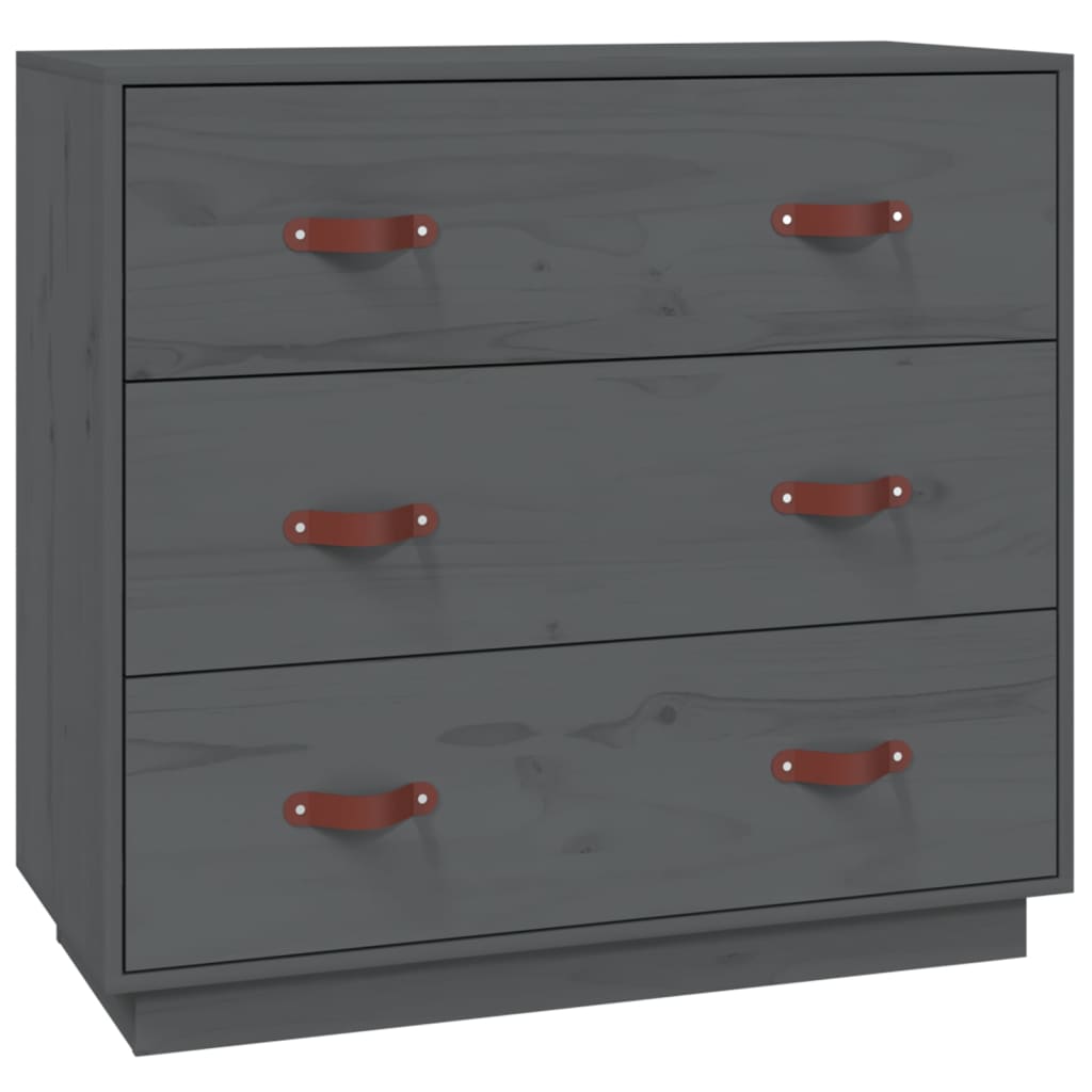 vidaXL Sideboard Grey 80x40x75 cm Solid Wood Pine