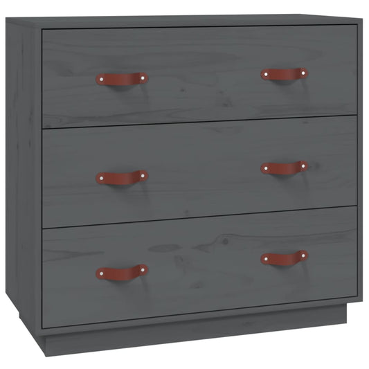 vidaXL Sideboard Grey 80x40x75 cm Solid Wood Pine