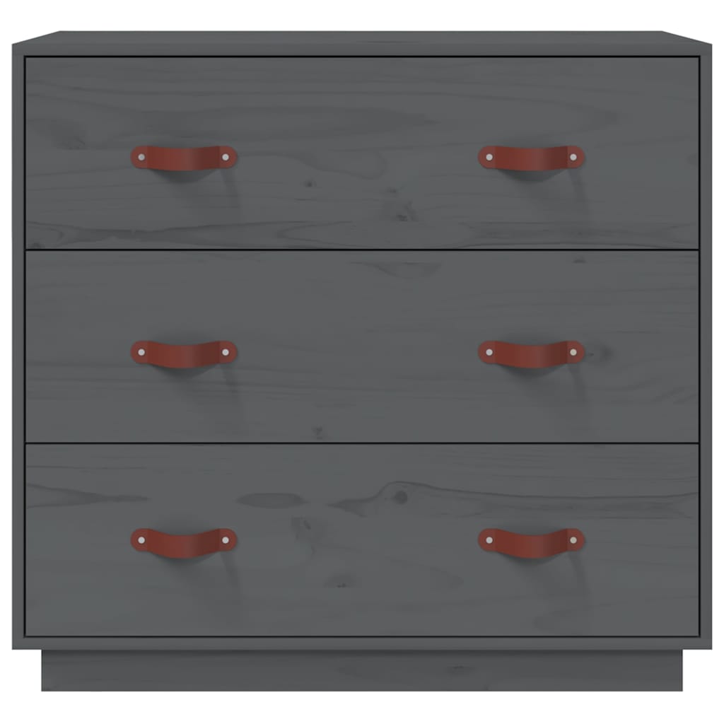 vidaXL Sideboard Grey 80x40x75 cm Solid Wood Pine
