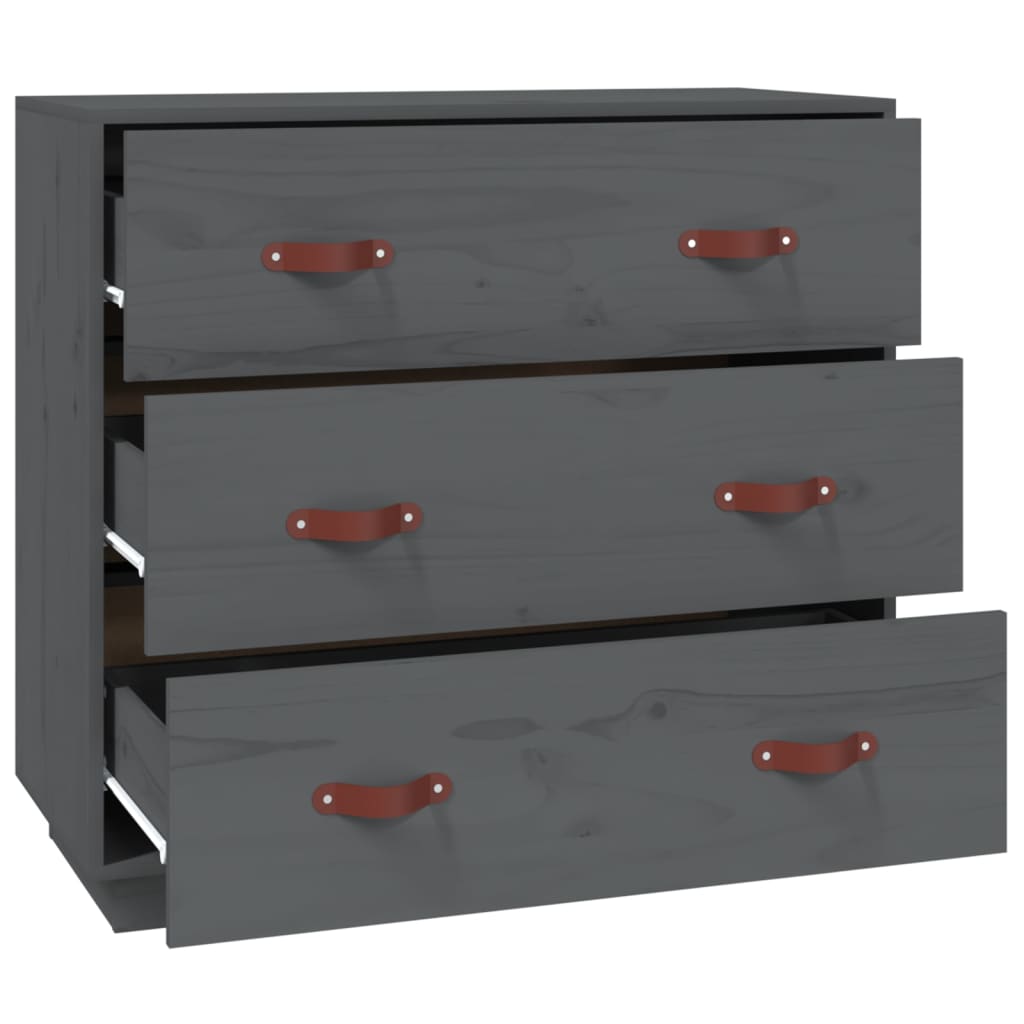 vidaXL Sideboard Grey 80x40x75 cm Solid Wood Pine