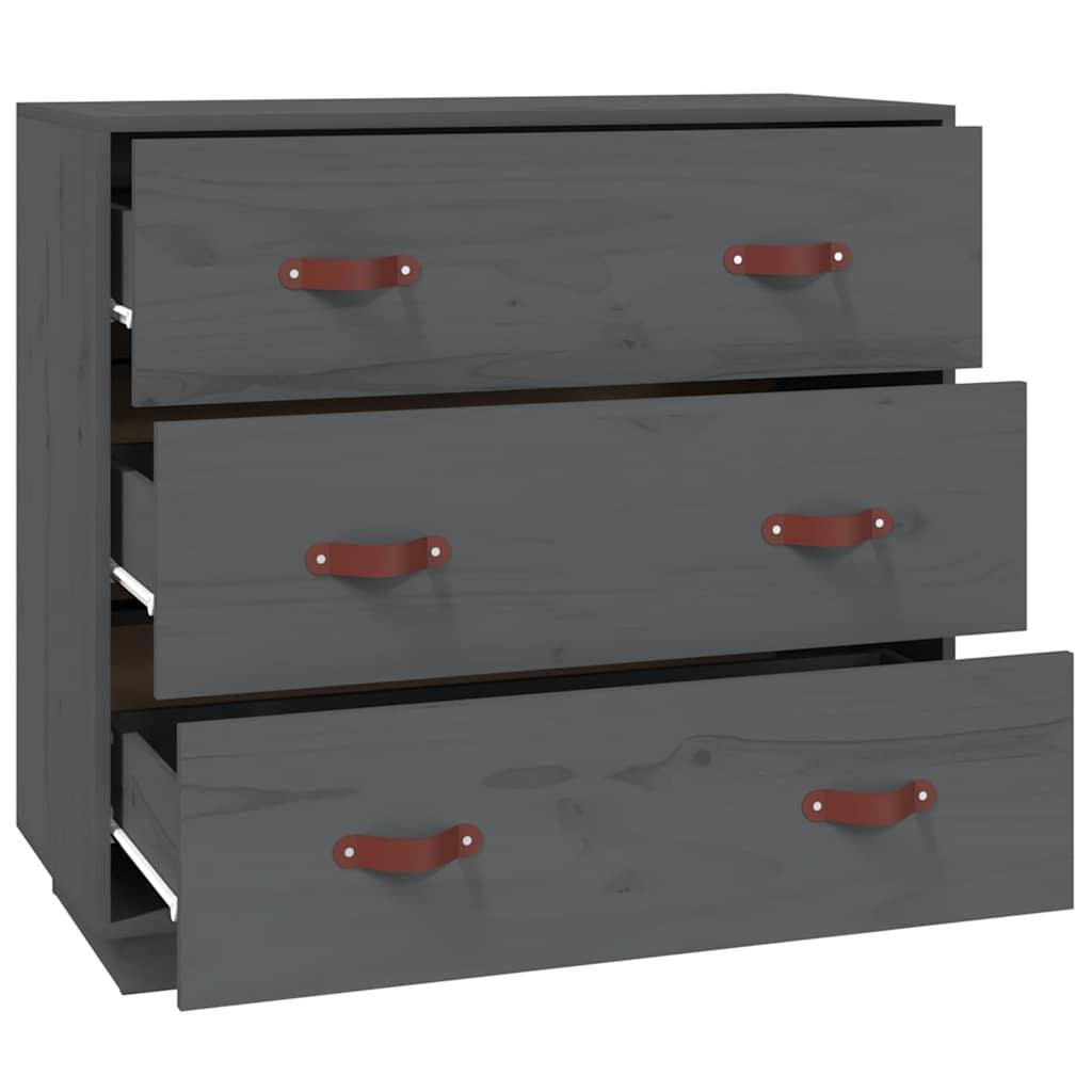 vidaXL Sideboard Grey 80x40x75 cm Solid Wood Pine
