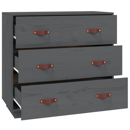vidaXL Sideboard Grey 80x40x75 cm Solid Wood Pine
