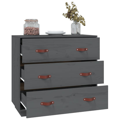 vidaXL Sideboard Grey 80x40x75 cm Solid Wood Pine