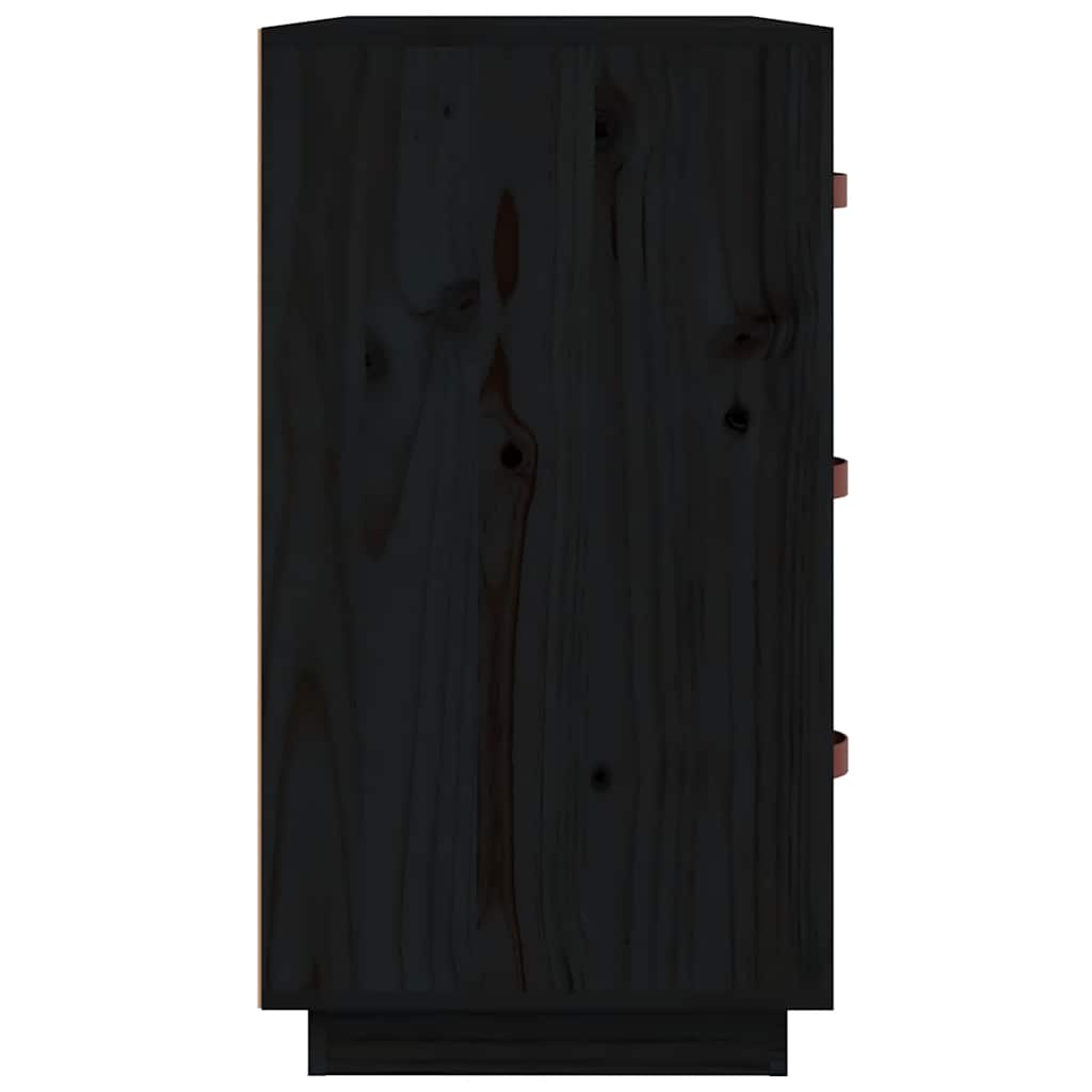 vidaXL Sideboard Black 80x40x75 cm Solid Wood Pine