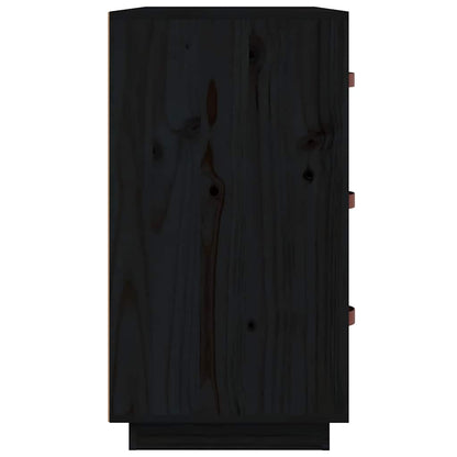vidaXL Sideboard Black 80x40x75 cm Solid Wood Pine