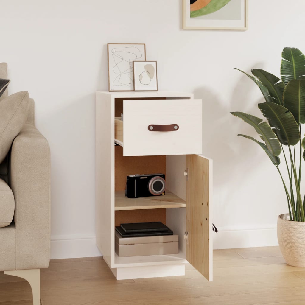 vidaXL Sideboard White 34x40x75 cm Solid Wood Pine