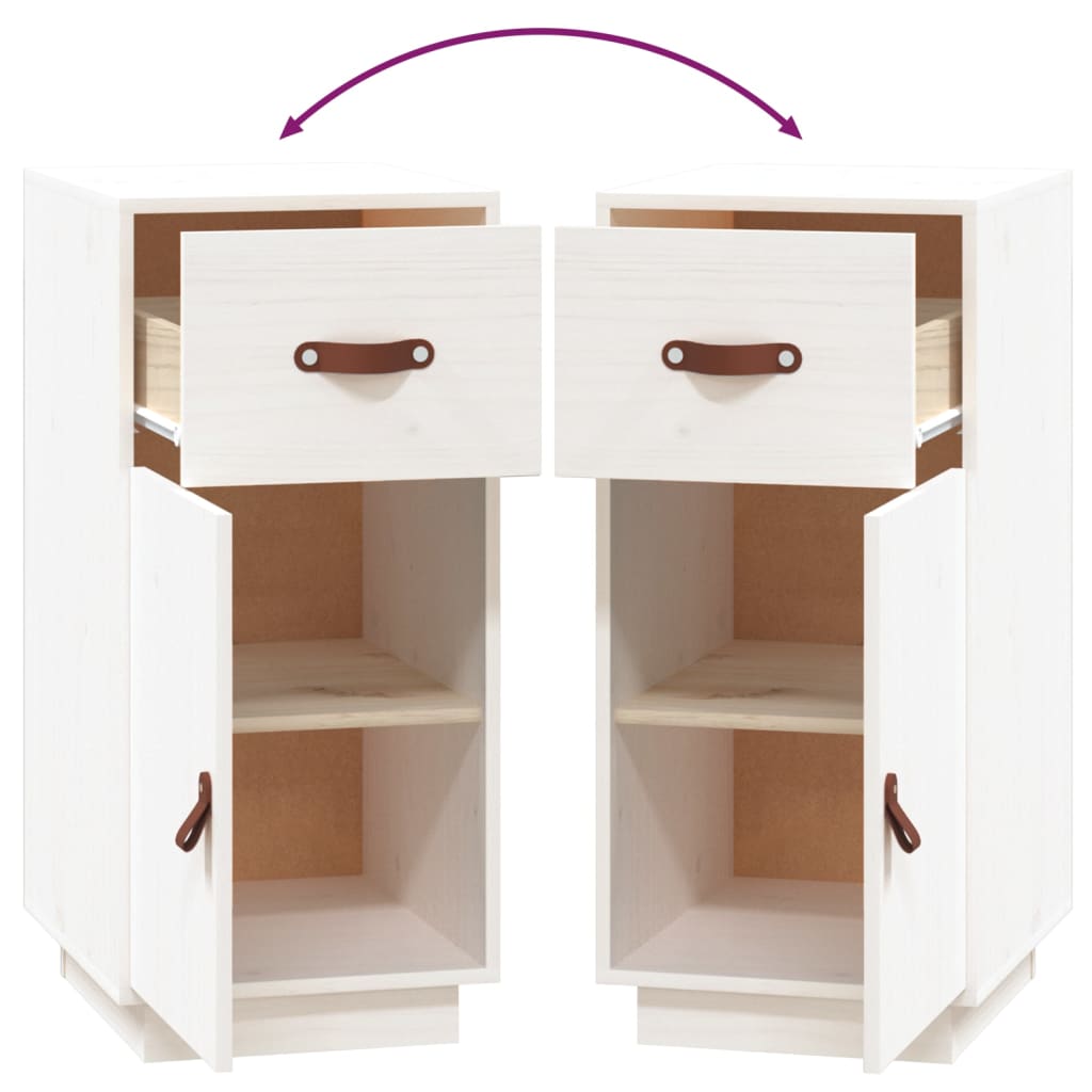 vidaXL Sideboard White 34x40x75 cm Solid Wood Pine