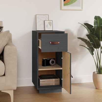 vidaXL Sideboard Grey 34x40x75 cm Solid Wood Pine
