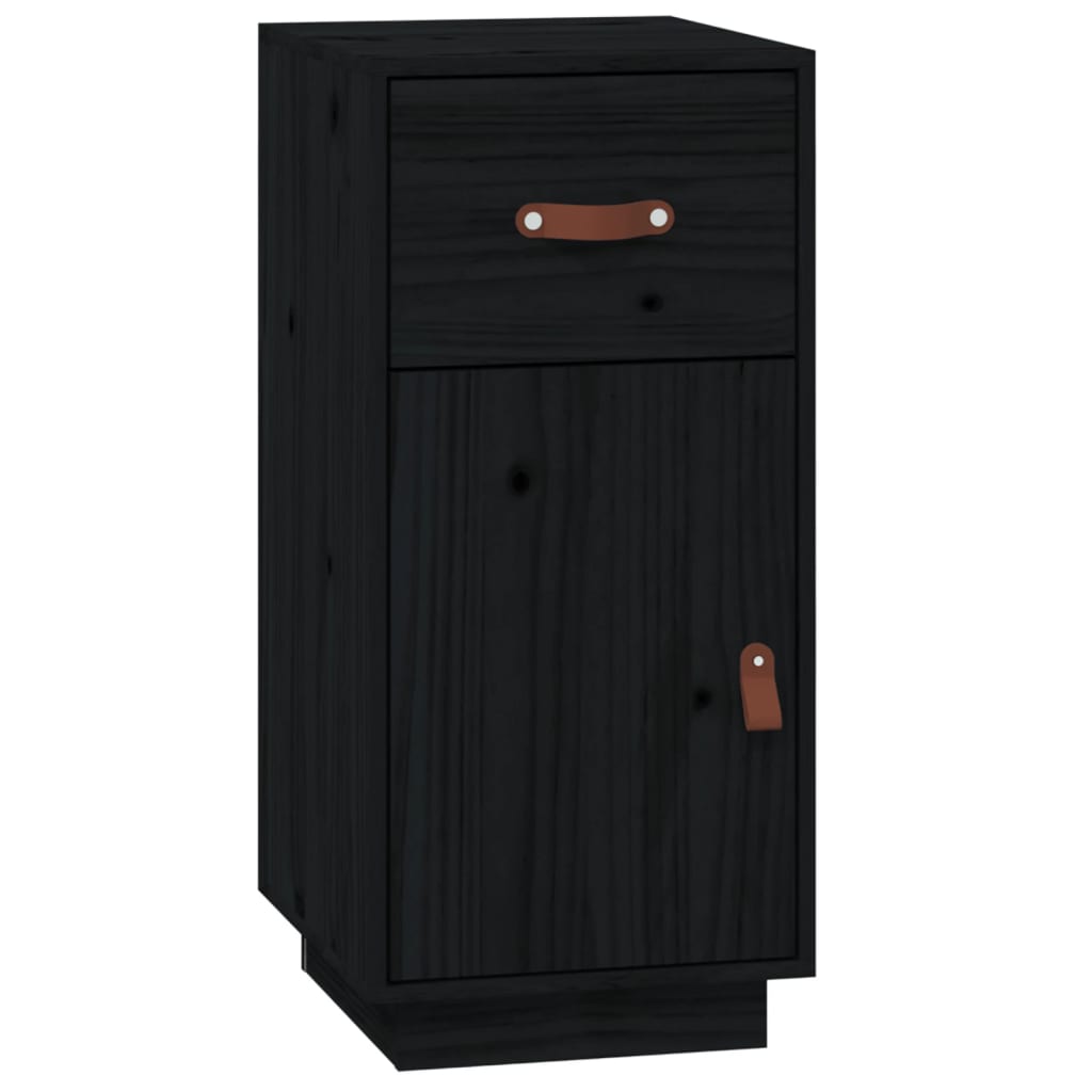vidaXL Sideboard Black 34x40x75 cm Solid Wood Pine