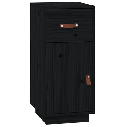 vidaXL Sideboard Black 34x40x75 cm Solid Wood Pine