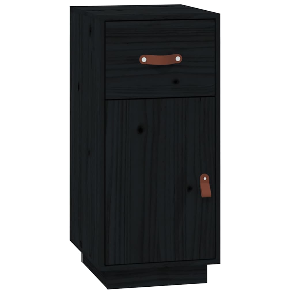 vidaXL Sideboard Black 34x40x75 cm Solid Wood Pine
