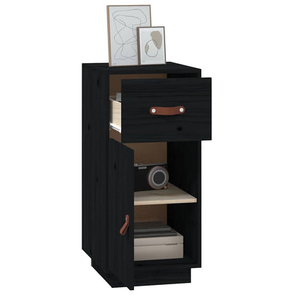 vidaXL Sideboard Black 34x40x75 cm Solid Wood Pine