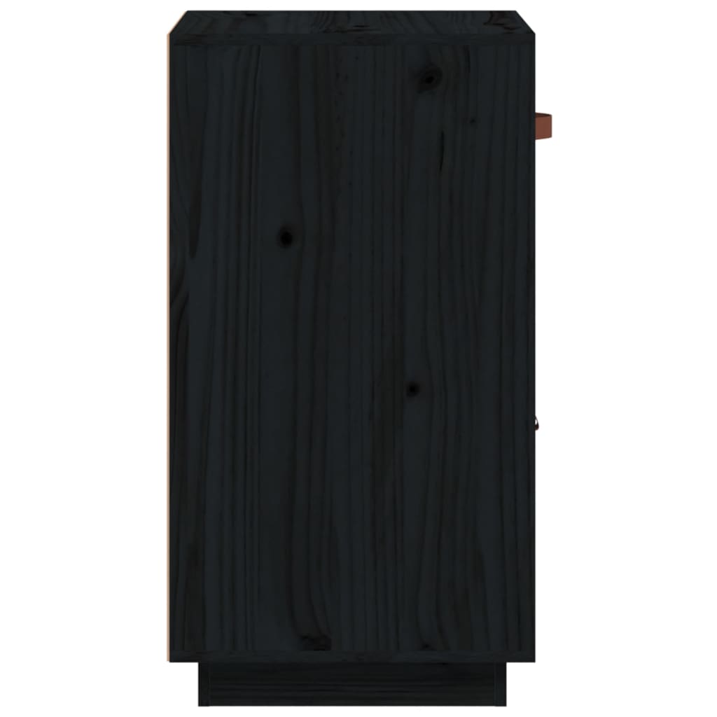 vidaXL Sideboard Black 34x40x75 cm Solid Wood Pine