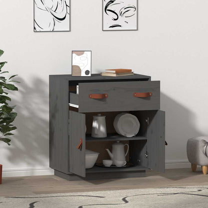 vidaXL Sideboard Grey 65,5x40x75 cm Solid Wood Pine