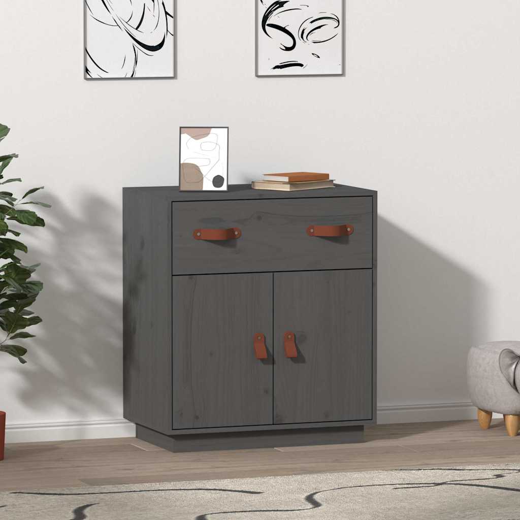 vidaXL Sideboard Grey 65,5x40x75 cm Solid Wood Pine