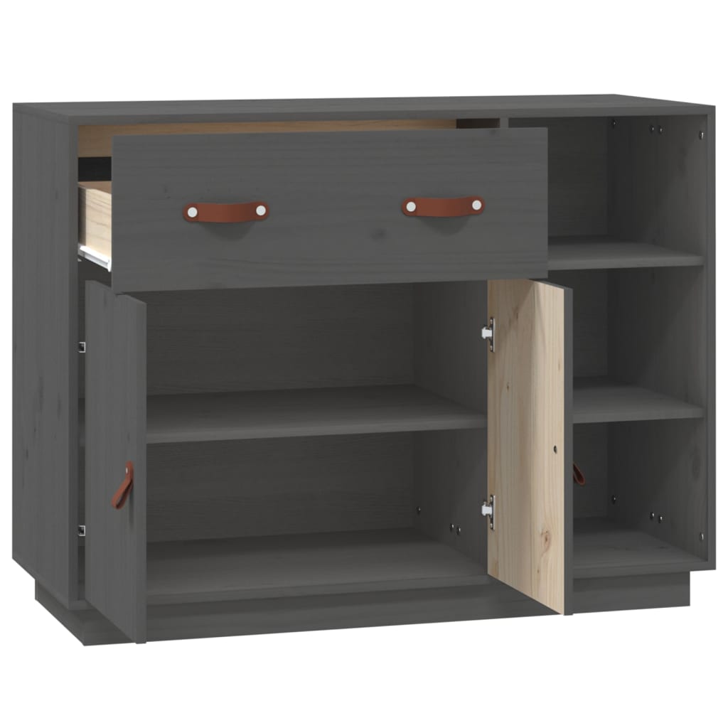 vidaXL Sideboard Grey 98.5x40x75 cm Solid Wood Pine