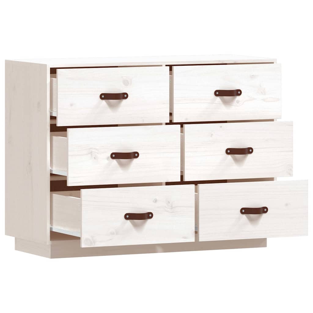 vidaXL Sideboard White 100x40x75 cm Solid Wood Pine