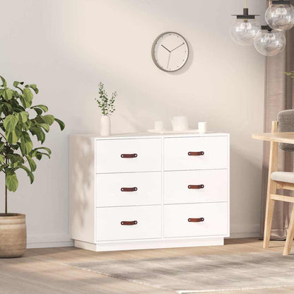 vidaXL Sideboard White 100x40x75 cm Solid Wood Pine