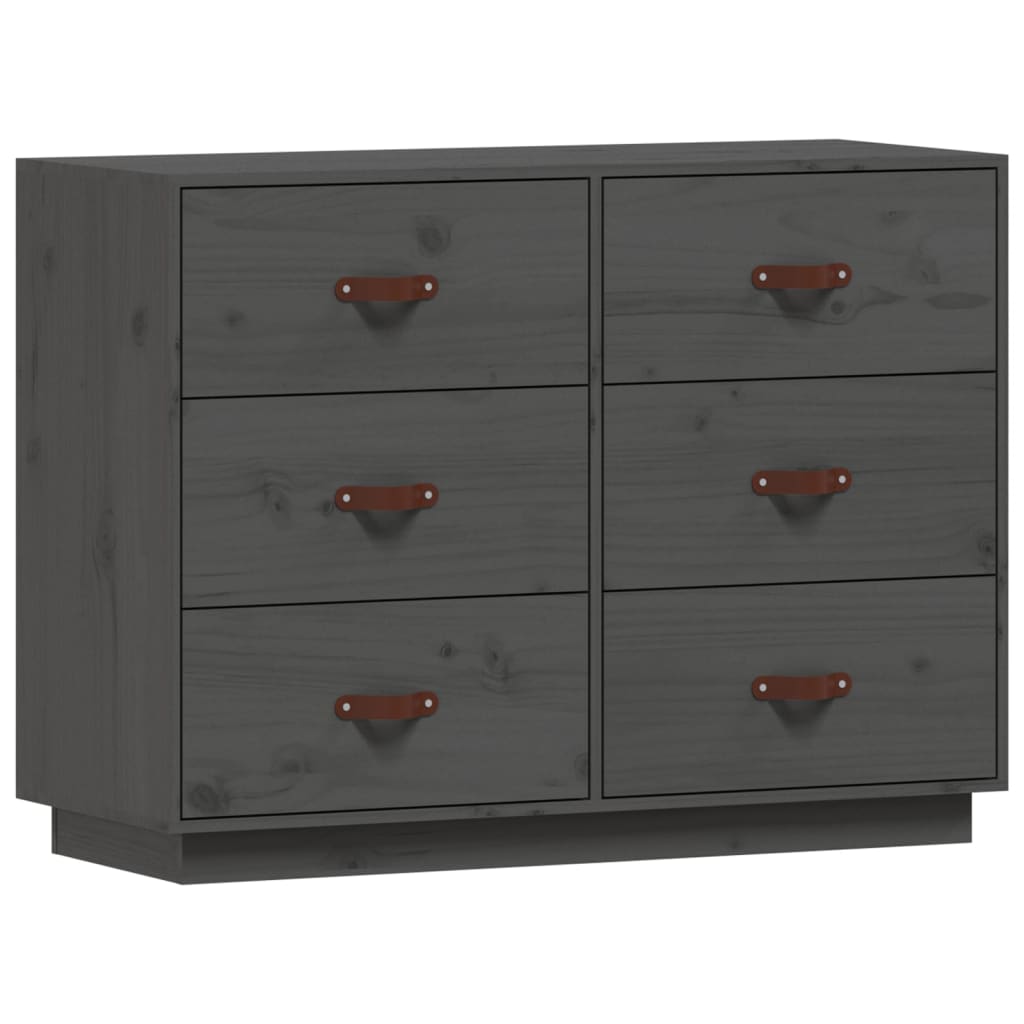 vidaXL Sideboard Grey 100x40x75 cm Solid Wood Pine